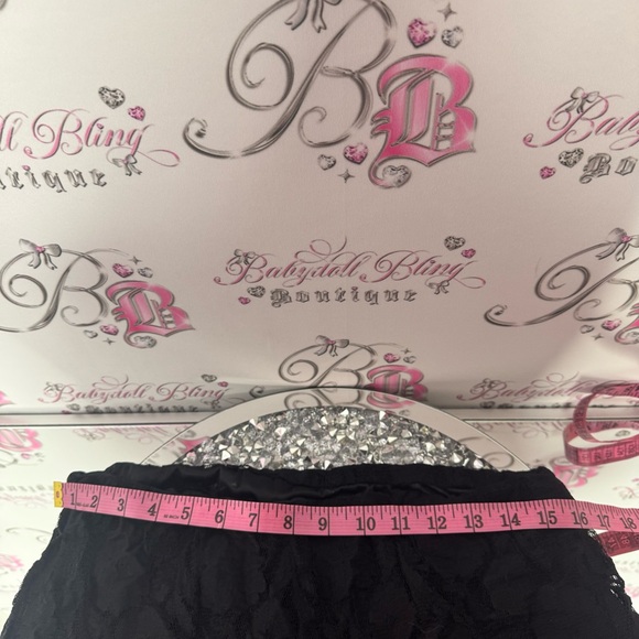 Skirt lace fairy bottom asymmetrical hem frilly Lacie black gothic goth punk y2k - Picture 7 of 7